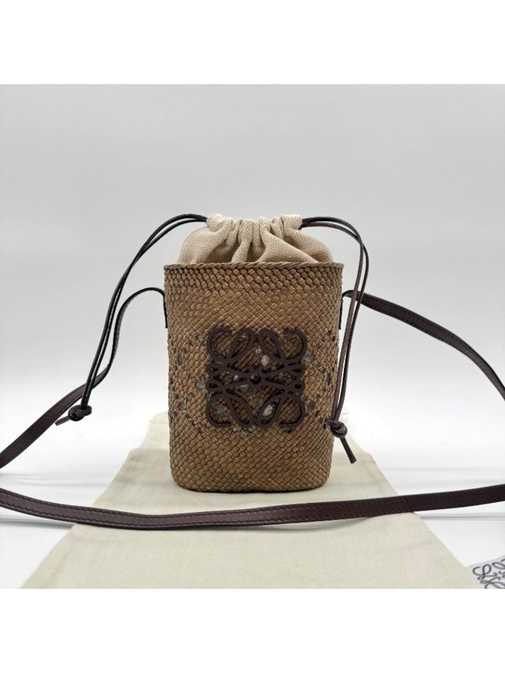 Loewe Shoulder Bag Anagram Azuree Square Pocket Basket